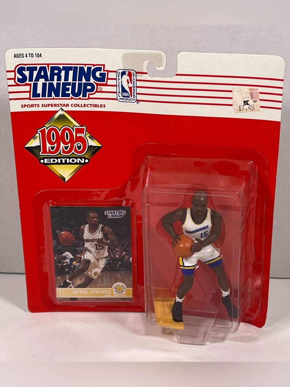 Starting Lineup 1995 Edition Kids Toy - White & Blue Basketball Figure